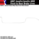Front To Rear Brake Line, 1971-74 AMC Javelin, Javelin AMX (OE Steel or Stainless) - Drop ships in approx. 2-4 weeks