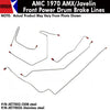 Drum Brake Line, Power Front, 5-Piece, 1970 AMC AMX/Javelin (OE Steel or Stainless) - AMC Lives