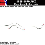 Rear Axle Brake Line, 2-Piece, 1965-66 AMC Marlin (OE Steel or Stainless)