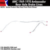 Rear Axle Brake Line, 2-Piece, Front Drum, 1969-70 AMC Ambassador V-8 (OE Steel or Stainless) - AMC Lives