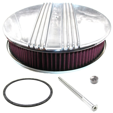 Air Cleaner Kit, Polished Finned Aluminum, 1966-91 AMC, Jeep