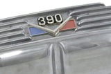 Valve Cover Kit, 390 Logo, Finned Polished Aluminum, 1968-70 AMC, Jeep
