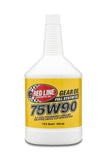 Gear Oil, 75W90, Red Line Synthetic, 1 Quart Bottle (2 Bottles Required)
