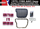 Transmission Pan Kit, 727 Torque Command, Finned Black Aluminum, 1972-88 AMC, Jeep
