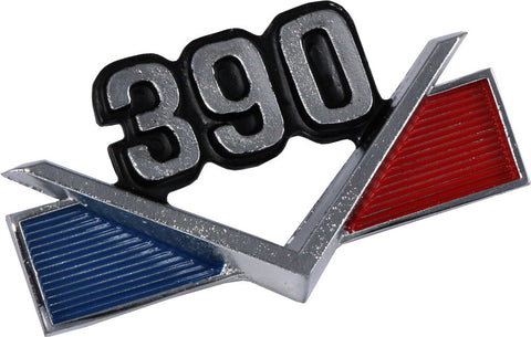 Fender Emblem, "390 V-8", Red, White, & Blue, 1968-69 AMC (2 Required) - American Performance Products, Inc.