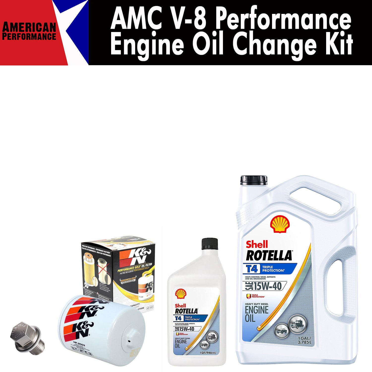 Vittig Gnaven arbejder Engine Oil Change Kit, High Performance, 1967-91 AMC, Jeep V-8 | American  Performance Products, Co.